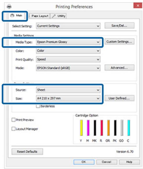 EPSON SC-P400 - Configuration des paramètres dans Windows - 1