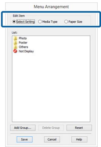 EPSON SC-P400 - Selectionnez Edit Item (Modifier l'élément). - 1
