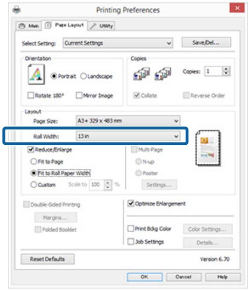 EPSON SC-P400 - Ajuster à la largeur du papier rouleau (Windows uniquely) - 3