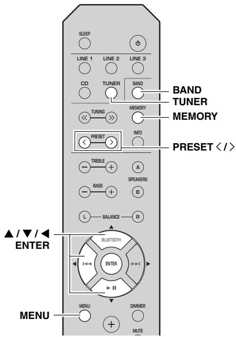 YAMAHA RN602 - Utilisation des fonctions de préselection - 2