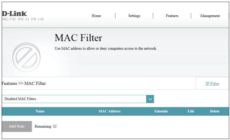 D-LINK DES-1016D - Créer une nouvelle règle - 1