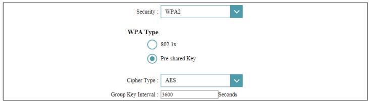 D-LINK DES-1016D - Type de WPA - 2