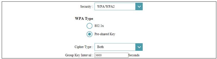 D-LINK DES-1016D - Type de WPA - 2
