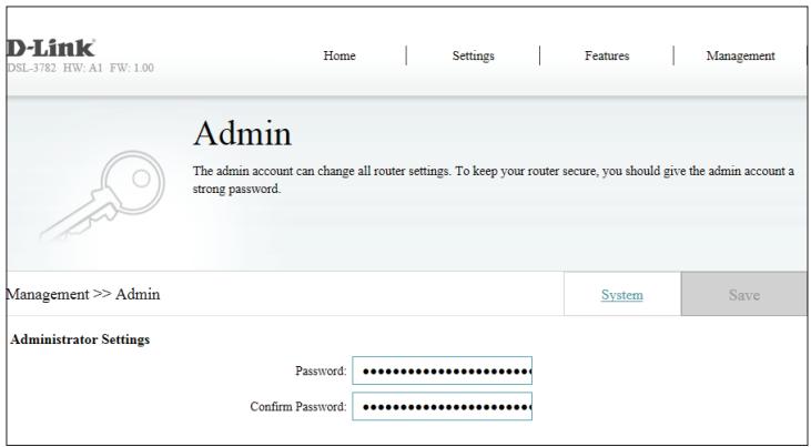 D-LINK DES-1016D - Paramètres administrateur - 1
