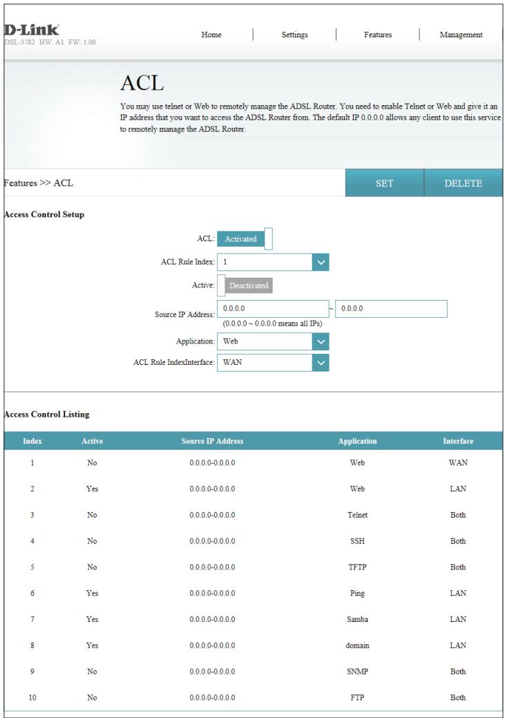 D-LINK DES-1016D - Liste de contrôle d'accès - 1