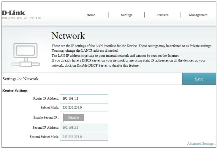 D-LINK DES-1016D - Paramètres avancés - 1
