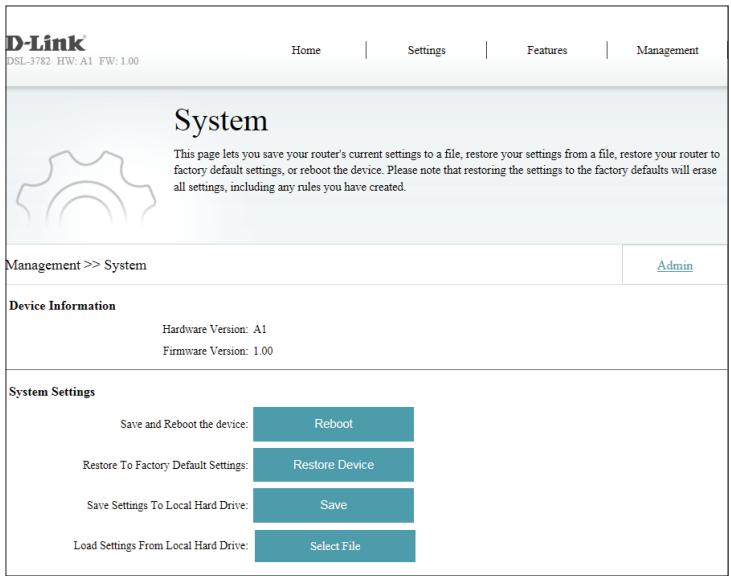 D-LINK DES-1016D - Paramètres système - 1