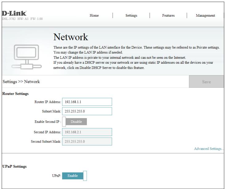 D-LINK DES-1016D - Paramètres UPnP - 1