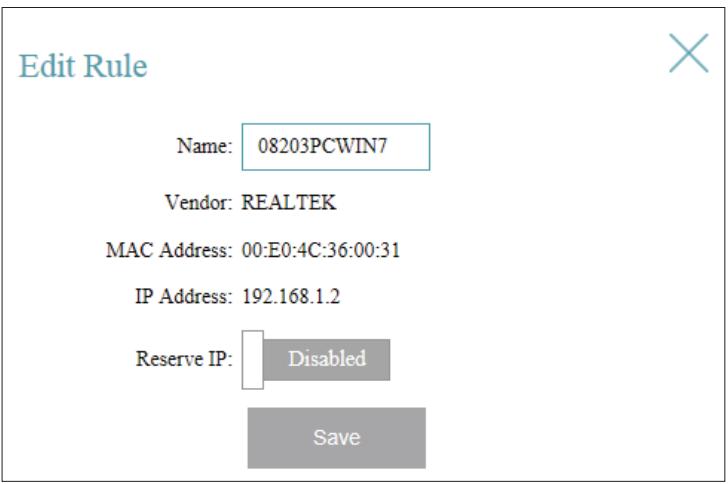 D-LINK DES-1016D - Modifier la règle - 2