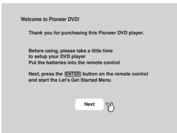 PIONEER DV 656 A - Press ENTER to move on to the next screen. - 1