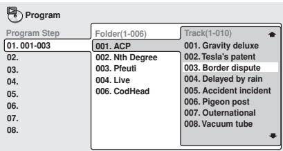 PIONEER DV 656 A - Select a title, chapter, group, folder or track for the current step in the program list. - 7