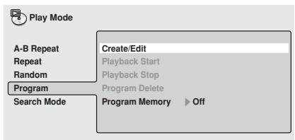 PIONEER DV 656 A - Select 'Create/Edit' from the list of program options. - 1
