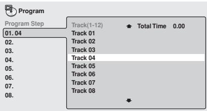 PIONEER DV 656 A - Select a title, chapter, group, folder or track for the current step in the program list. - 5