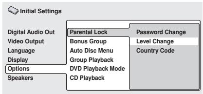 PIONEER DV 656 A - Select 'Level Change'. - 1
