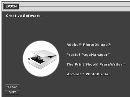 EPSON PERFECTION 1200 - Install the Creative Software and Electronic Manuals - 2
