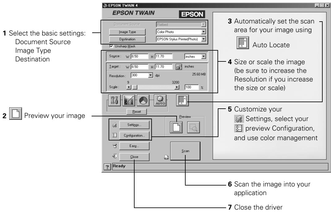 EPSON PERFECTION 1200 - Selecting Advanced TWAIN Settings - 1