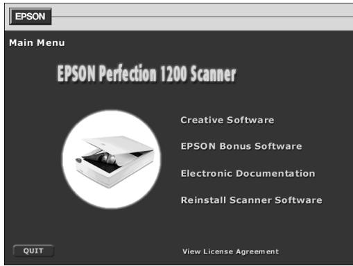 EPSON PERFECTION 1200 - Install the Creative Software and Electronic Manuals - 1