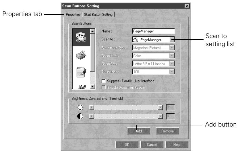 EPSON PERFECTION 1200 - Adding a Destination to the Scan Buttons Palette - 1
