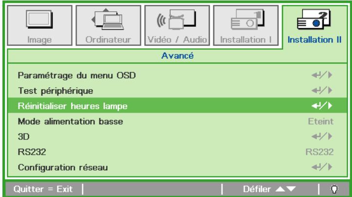 CANON LV-WX300USTI - LV-WX310ST - Réinitialiser le compteur de la lampe - 2