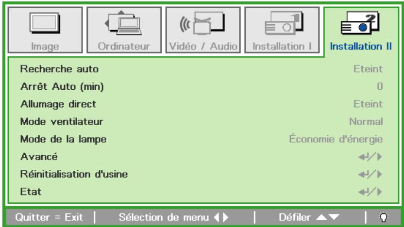 CANON LV-WX300USTI - LV-WX310ST - Menu Installation II - 1