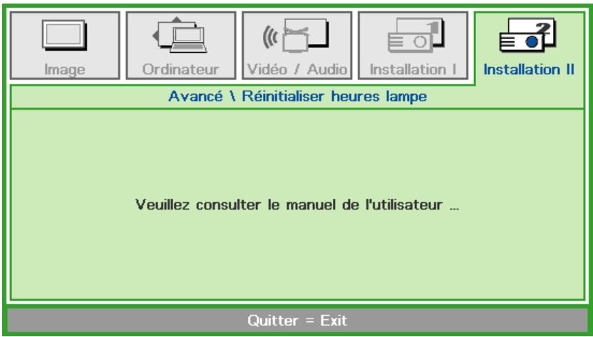 CANON LV-WX300USTI - LV-WX310ST - Réinitialiser heures lampe - 1