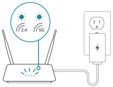 D-LINK DIR-809 - Attendere l'accensione dei LED wireless 2.4 GHz e 5 GHz. - 1