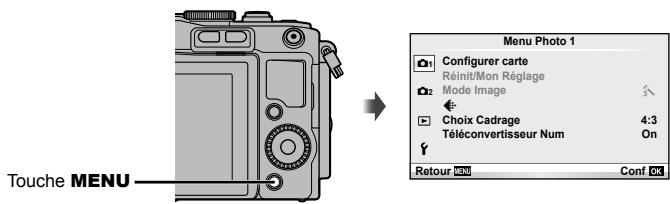 OLYMPUS E-PL6 - Affichez les menus. - 1