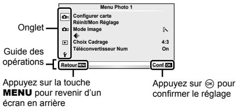 OLYMPUS E-PL6 - Appuyez sur la touche MENU pour afficher les menus. - 1