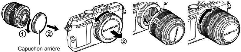 OLYMPUS E-PL6 - Montez un objectif sur l'appareil photo. - 1