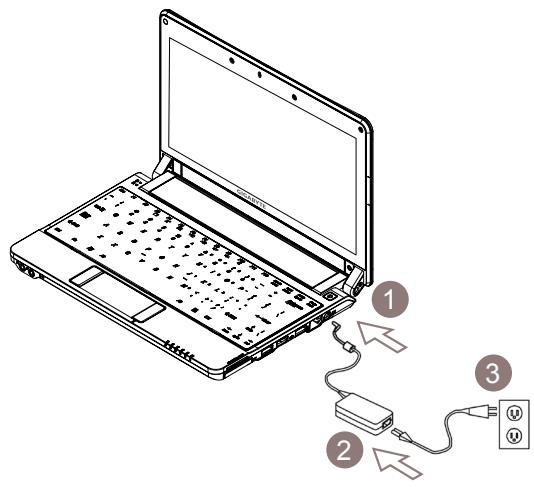 GIGABYTE M1005 - Connecting System To AC Adapter - 1