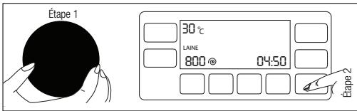 Étape 1 30 °C LAINE 800 04:50 Étape 2