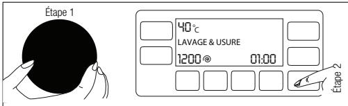 Étape 1 40°C LAVAGE & USURE 1200® 01:00 Étape 2