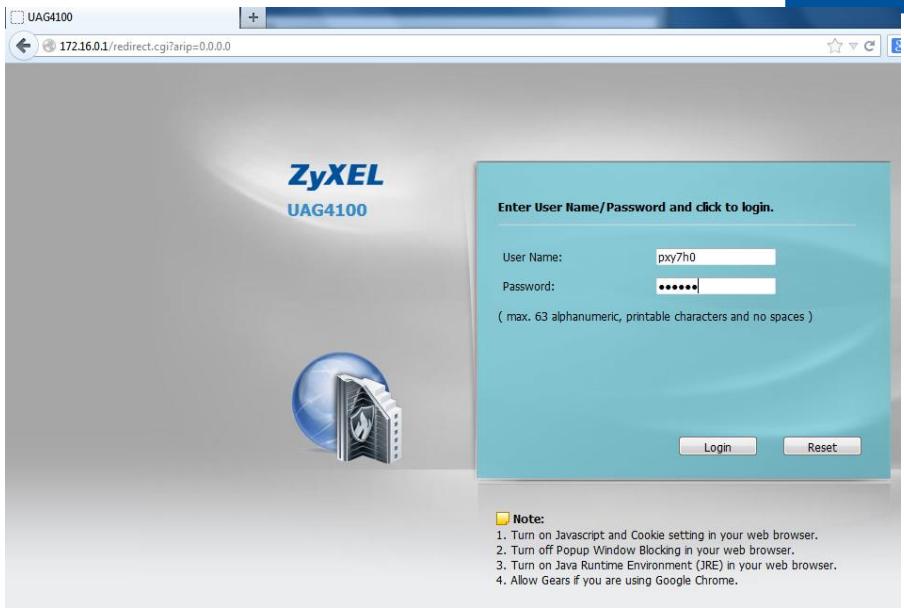 ZYXEL UAG4100 - External Web Portal - 3