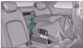 AUDI A5 - Securing the transport bag - 4
