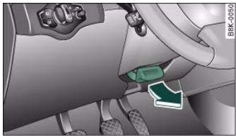 AUDI A5 - Adjusting the steering wheel position - 1