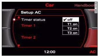 AUDI A5 - Setting the timers - 2