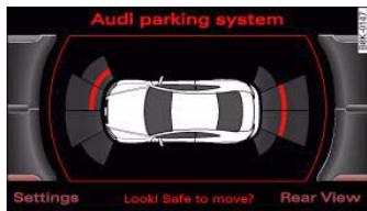 AUDI A5 - Switching graphic display/reversing camera on and off - 2