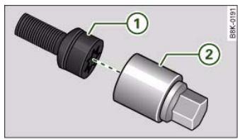 AUDI A5 - Anti-theft wheel bolts - 1