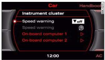 AUDI A5 - Setting speed limit warning 2 - 1