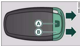 AUDI A5 - Removing the emergency key - 1