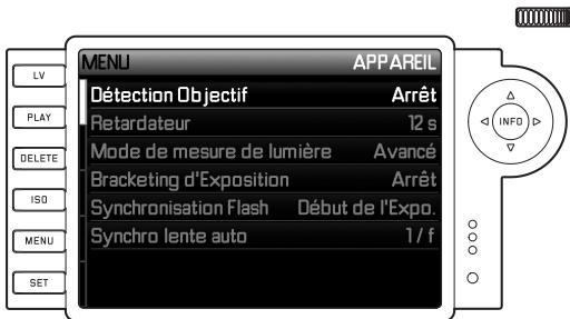 LEICA M-P - Réglage des fonctions du menu - 1