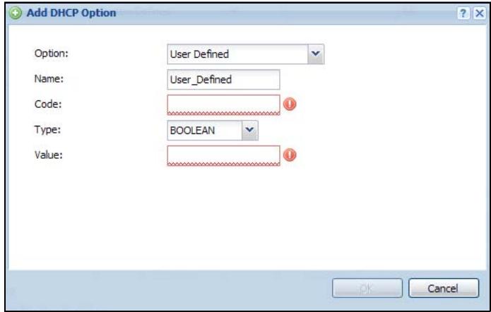 ZYXEL UAG2100 - Add/Edit DHCP Extended Options - 1