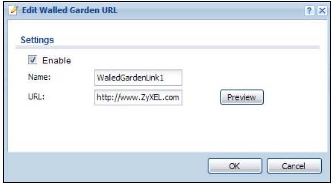 ZYXEL UAG2100 - Adding/Editing a Walled Garden URL - 1