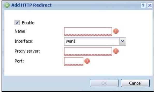 ZYXEL UAG2100 - The HTTP Redirect Edit Screen - 1