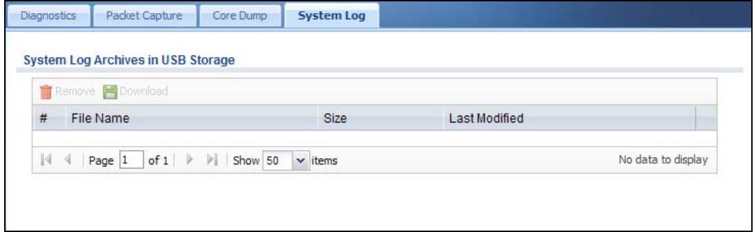 ZYXEL UAG2100 - The System Log Screen - 1