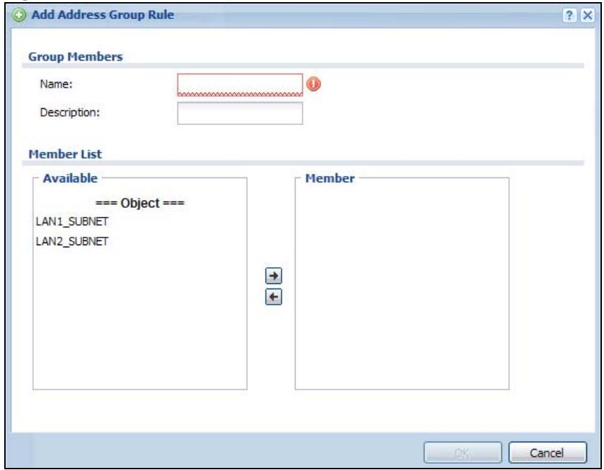 ZYXEL UAG2100 - Address Group Add/Edit Screen - 1
