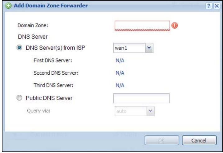 ZYXEL UAG2100 - Adding a Domain Zone Forwarder - 1
