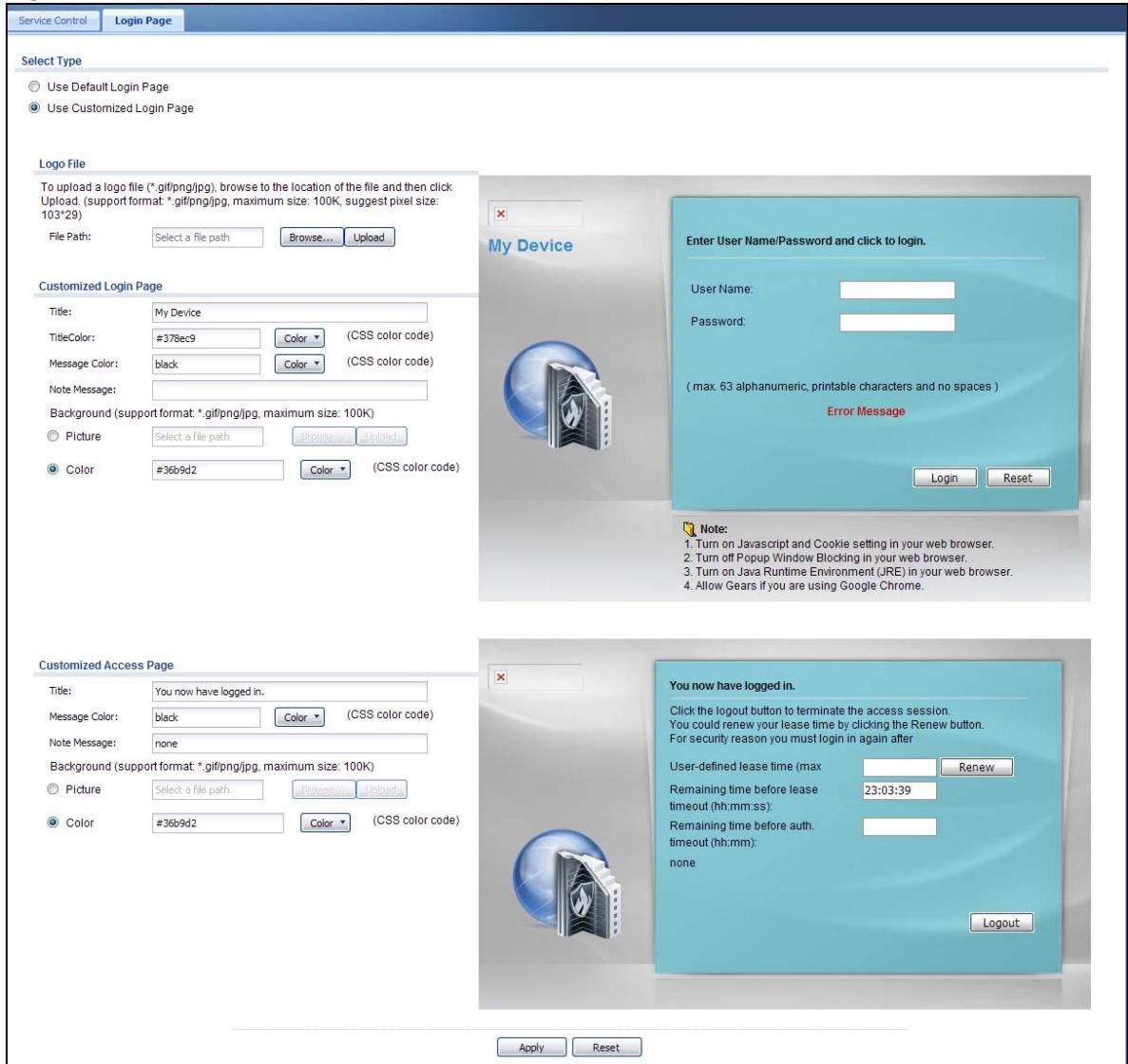 ZYXEL UAG2100 - Customizing the WWW Login Page - 1