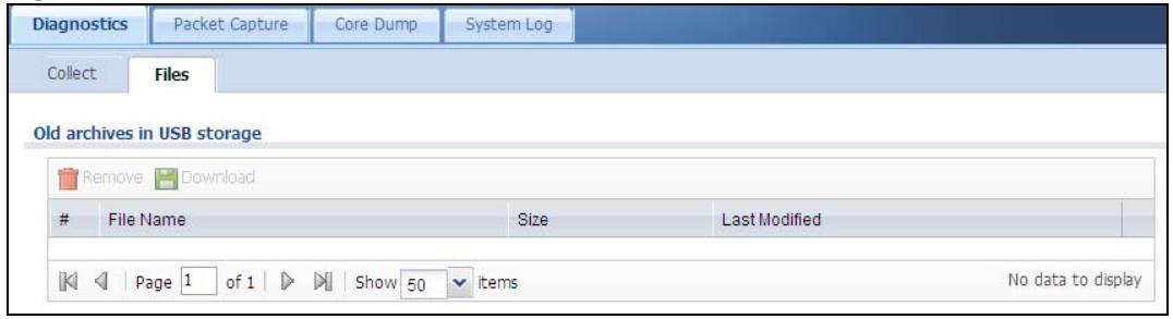 ZYXEL UAG2100 - The Diagnostics Files Screen - 1