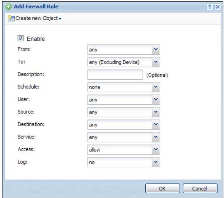 ZYXEL UAG2100 - The Firewall Add/Edit Screen - 1